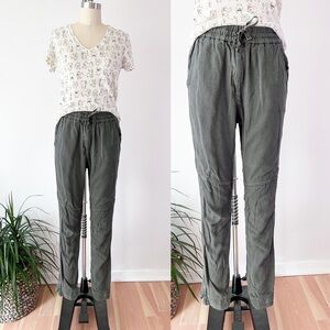 Etoile Isabel Marant Joggers Size 1 Moto‎ Zippered Cuff Linen Gray Washed